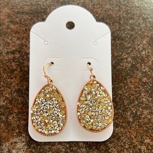 Rose Gold and Silver Beaded Earrings